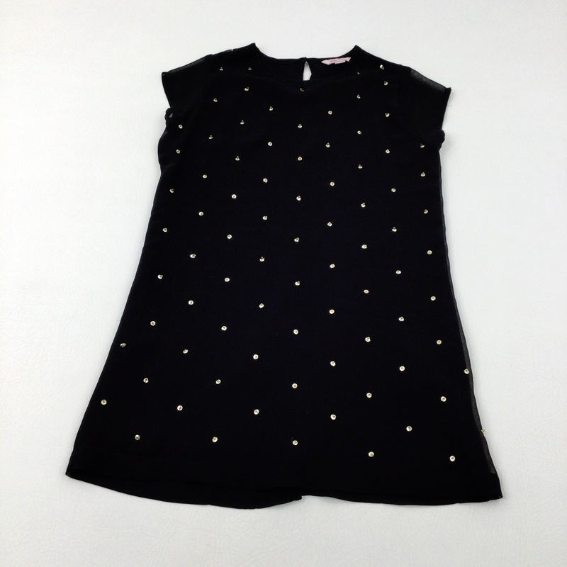 Sequinned Black Party Dress - Girls 7-8 Years