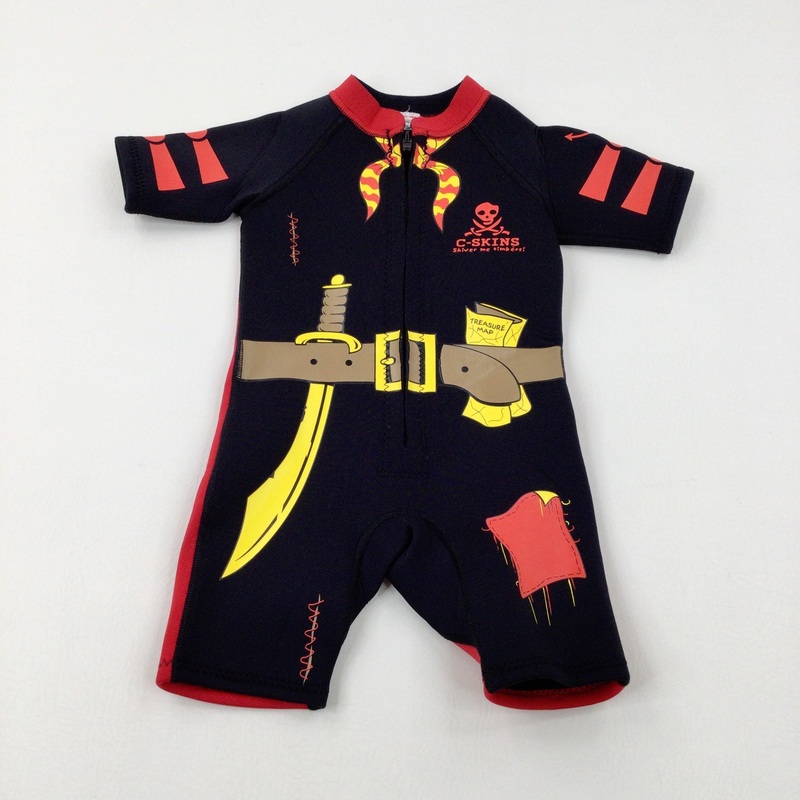 'Shiver Me Timbers!' Pirate Black & Red Short Wetsuit - Boys 2-3 Years