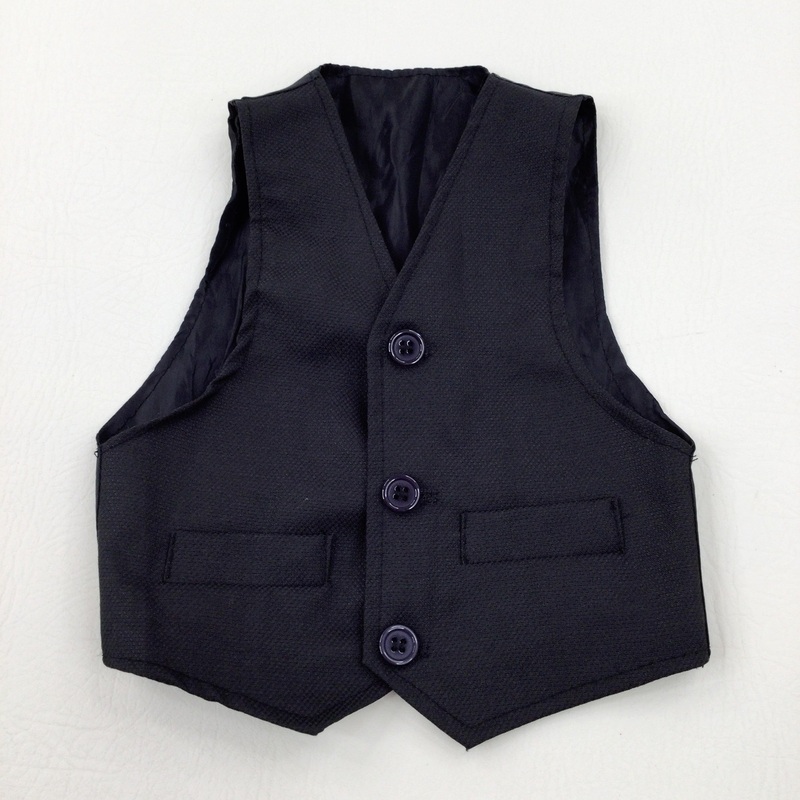 Smart Black Waistcoat - Boys 6-9 Months