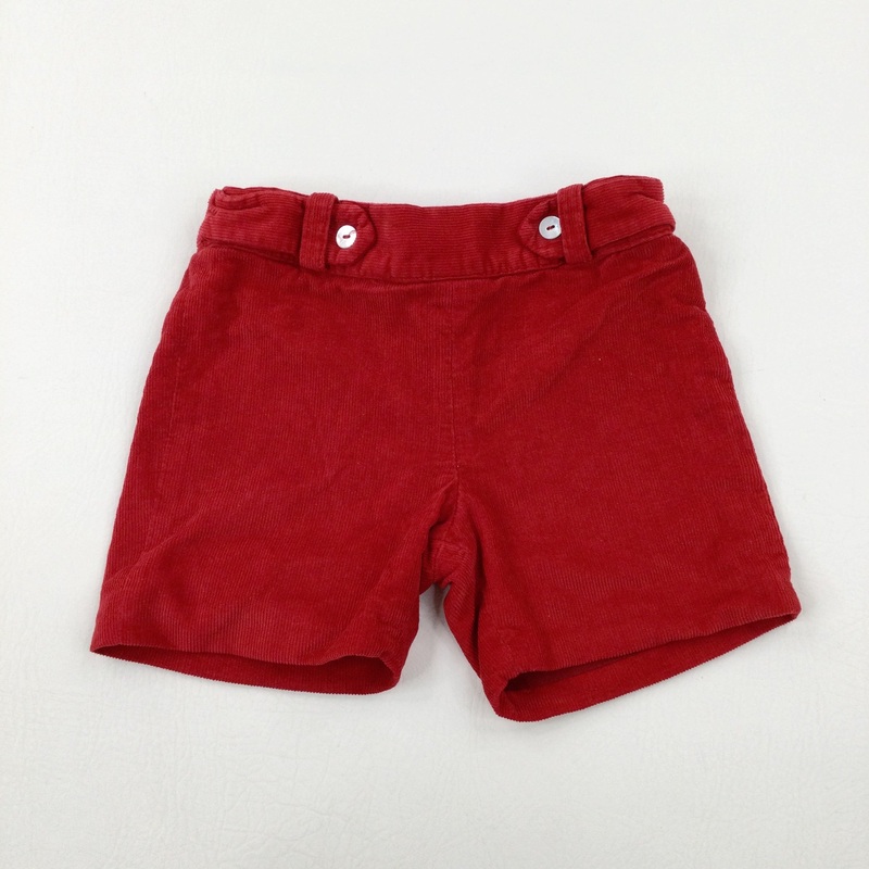 Smart Red Cord Shorts With Adjustable Waist - Boys 18-24 Months