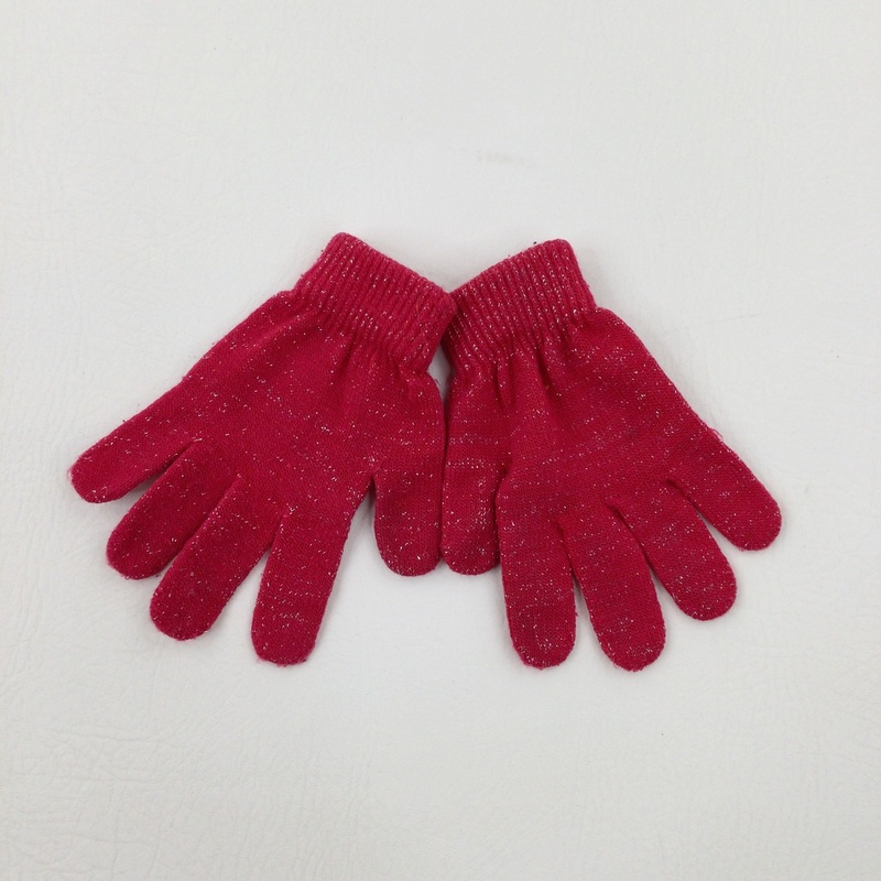 Sparkly Pink Knitted Gloves - Girls 5-6 Years