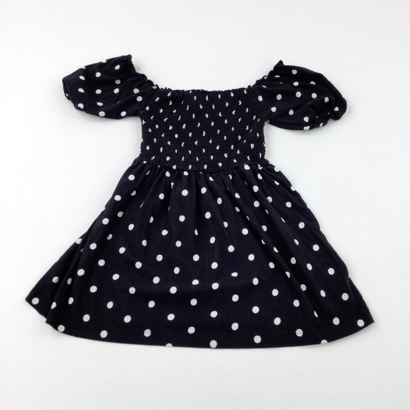 Spotty Black Jersey Dress - Girls 5-6 Years
