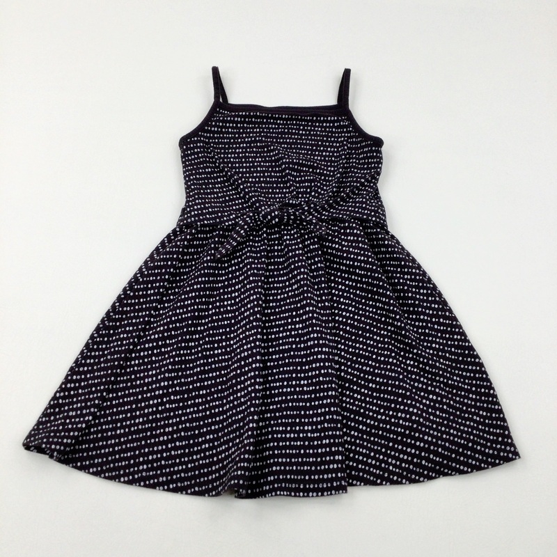Spotty Black Jersey Dress - Girls 7-8 Years