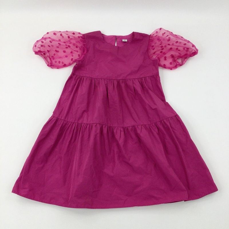 Spotty Pink Layered Party Dress - Girls 7-8 Years