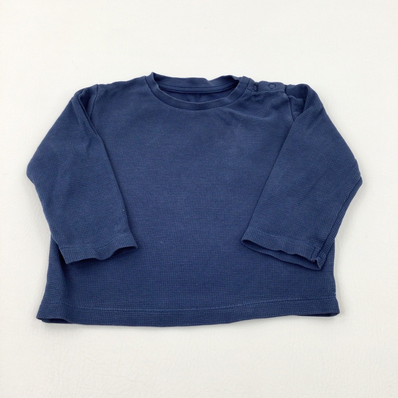 Textured Navy Long Sleeve Top - Boys 9-12 Months