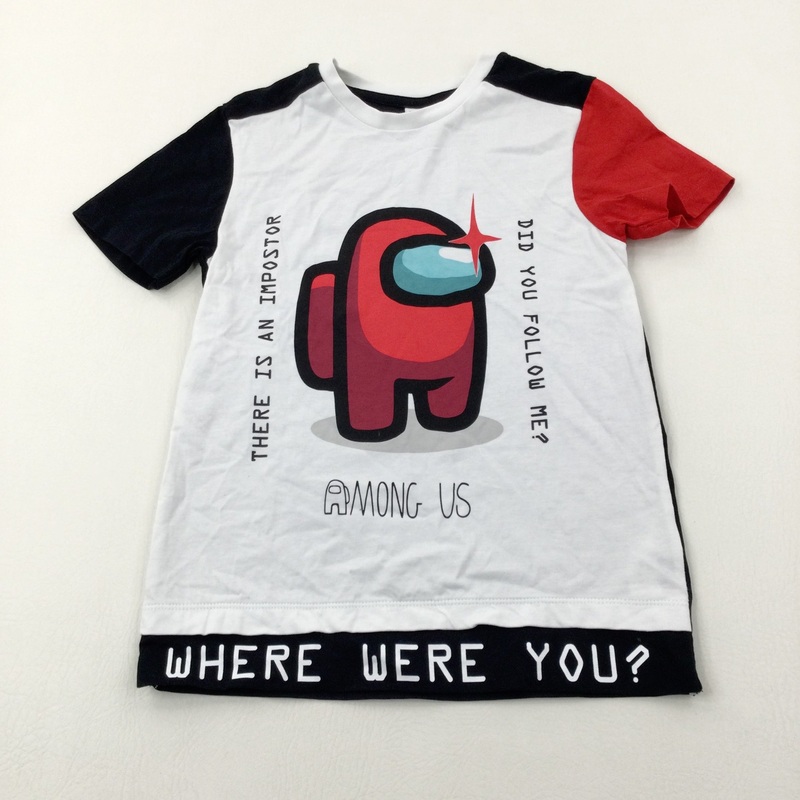 'Among Us' Red, Black & White T-Shirt - Boys 7-8 Years