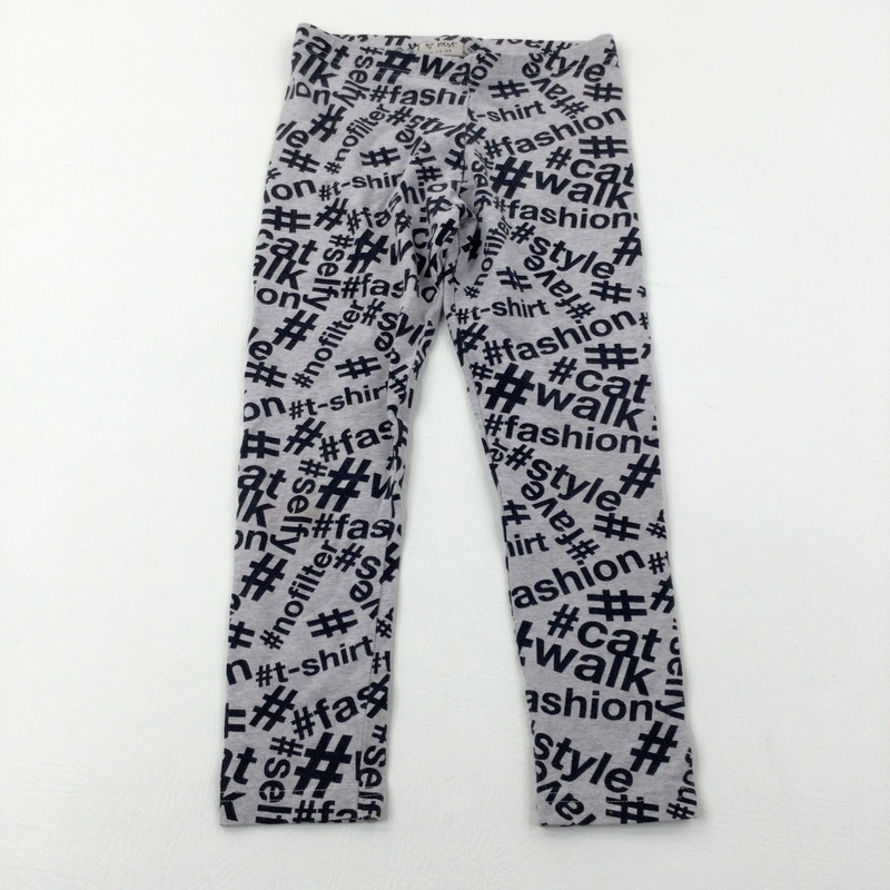 '#Fashion' Grey Leggings - Girls 7-8 Years