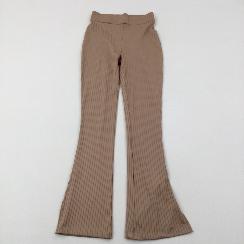 Light Brown Ribbed Leggings - Girls 8-9 Years