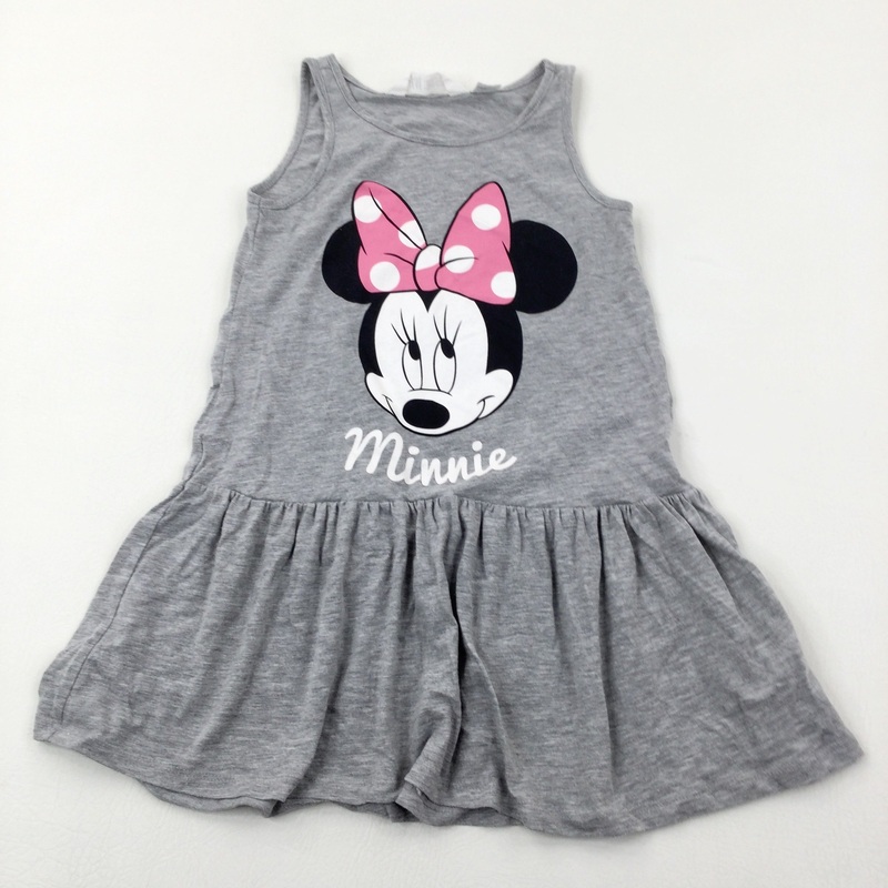 'Minnie' Mouse Grey Jersey Dress - Girls 7-8 Years