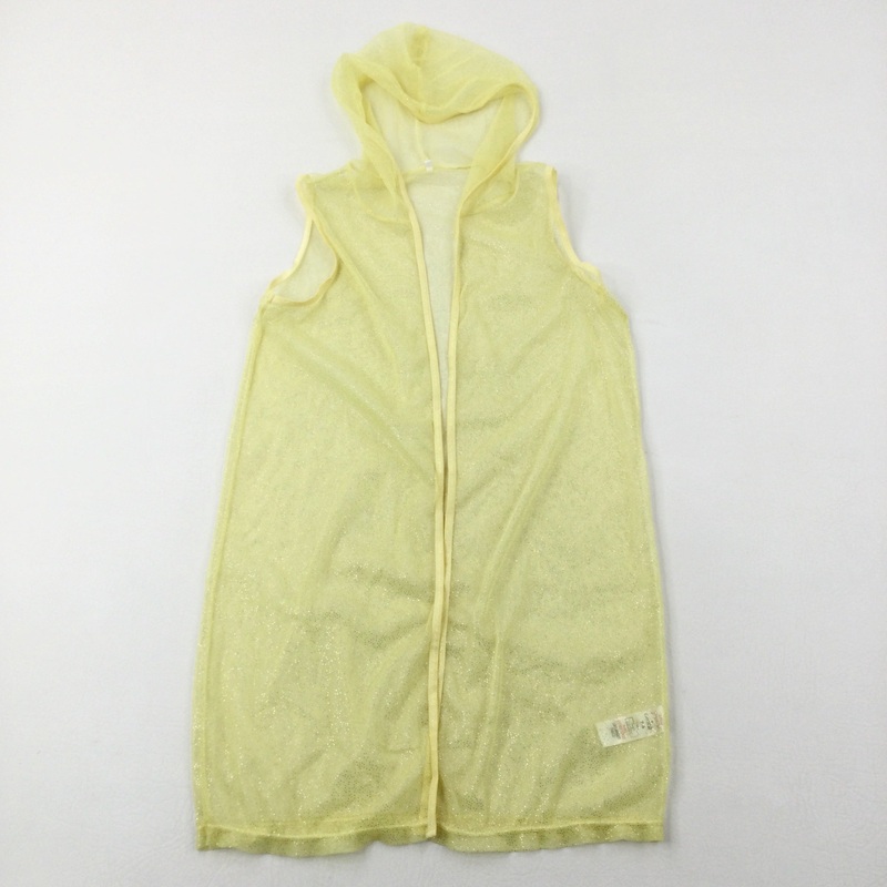 Princess Glittery Yellow Hooded Sheer Caridgan - Girls 7-8 Years