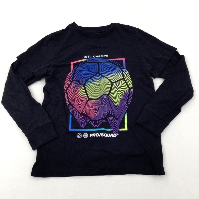 Pro Squad' Football Black Long Sleeve Top - Boys 7-8 Years