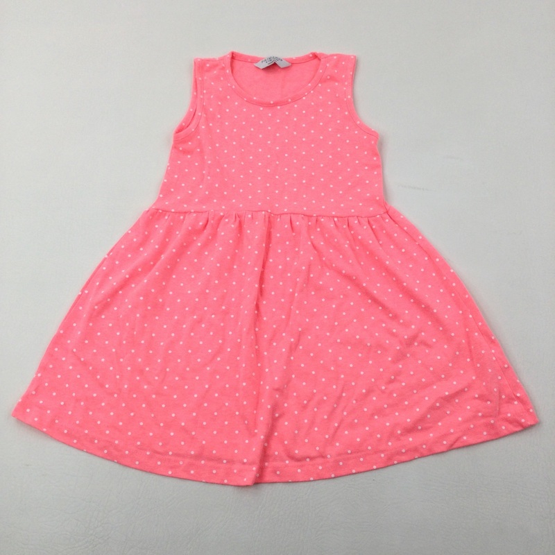 Spotty Neon Pink Jersey Dress - Girls 6-7 Years