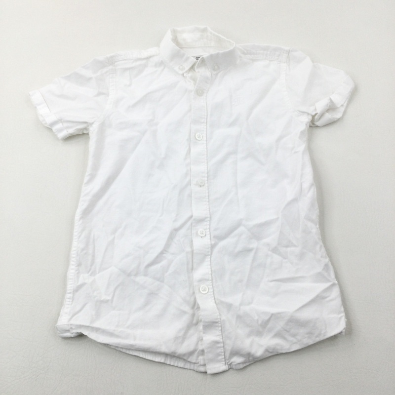 White Short Sleeve Shirt - Boys 7-8 Years